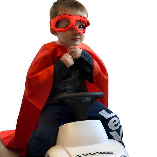 Heltekapper m. maske & Superheltebeviser