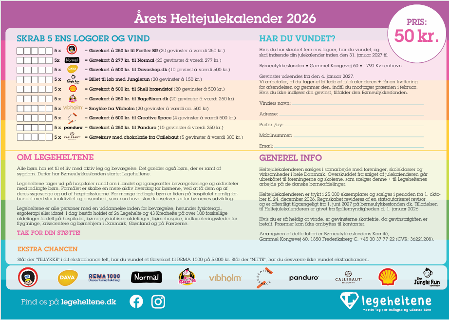 Heltejulekalender 2026: Til eget brug